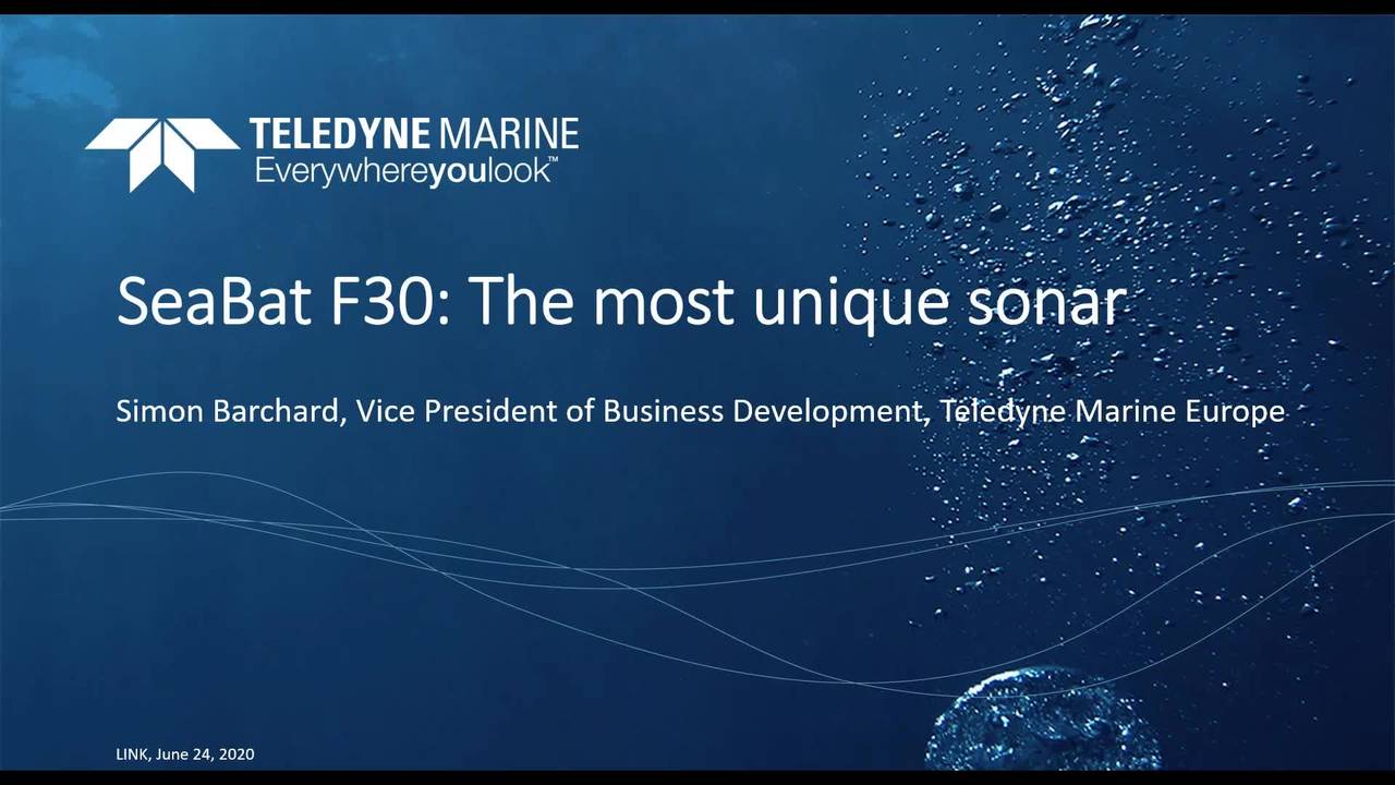 SeaBat F30: Understanding the most unique sonar from Teledyne Marine - The  Teledyne Marine Channel